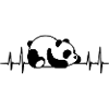 Cute lazy panda heartbeat