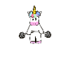 Einhorn mit einer Hantel