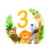 3rd birthday shirt jungle third