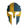 Spartan helmet with Sweden flag