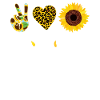 Peace Love Sunflower Sunshine Funny Leopard Heart