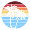 Retro Palm Sunset Circle