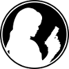 Woman pistol silhouette circle