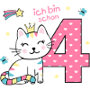 4th birthday - cute cat.