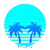 Sommer Synthwave 80s Retro Palmen