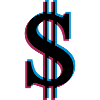 3D effect dollar