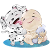 Dalmatian with baby