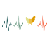Chicken heartbeat chickens retro
