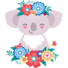 Koala mit Blumen
