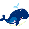 Small Whale with Mother Sea Motif