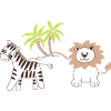 Safari lion and zebra
