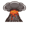 Volcano eruption lava