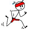 I run, runner with sweatband