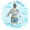 Frau im Meer