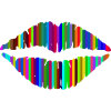 Küsse und farbige Lippen