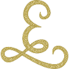 E - gold, letter, alphabet, monogram