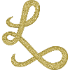 L - gold, letter, alphabet, monogram