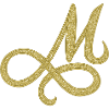 M - gold, letter, alphabet, monogram