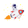 Astronaut on rocket