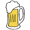 Beer mug with beer