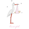 Stork with girl