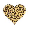 Léopard léopard éventail coeur motif léopard