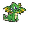 Zoete groene baby draak kinderen cartoon humor