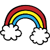 Rainbow two clouds