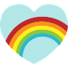 Coeur arc-en-ciel bleu clair