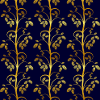 Pattern tendril gold look blue