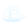 Light blue boat drawing