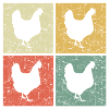 retro chickens