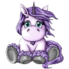 Sugar cute purple unicorn fluffy mythical creature