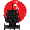 Japan temple sun