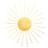 Sole dorato con raggi di sole, yoga, esoterismo