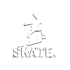 Kickflip Skater Skate Design Blanc
