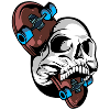 Skater Skateboard Skull Skateboarder