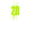 20 Neon Number Green