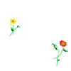 Vit ram med blommig dekoration