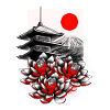 Asian geisha japan lotus
