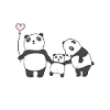 Panda Family Walking