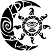 Moon, sun and nature (black)