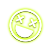 Crazy Neon Smile Face