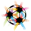 strahlendes buntes Fußball Motiv