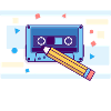 90s child childhood pencil cassette retro old