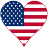 USA flag as a heart
