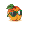 Peach (apricot) with sunglasses