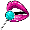 SEXY LIPS WITH LOLLYPOP