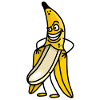 Lustiger Bananenblitz-Stripper-Streaker-Cartoon