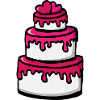 Hochzeitstorte Pink Geschenkidee - Herzen